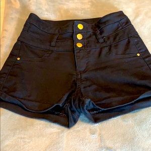 Black High Waist Black Jean Shorts